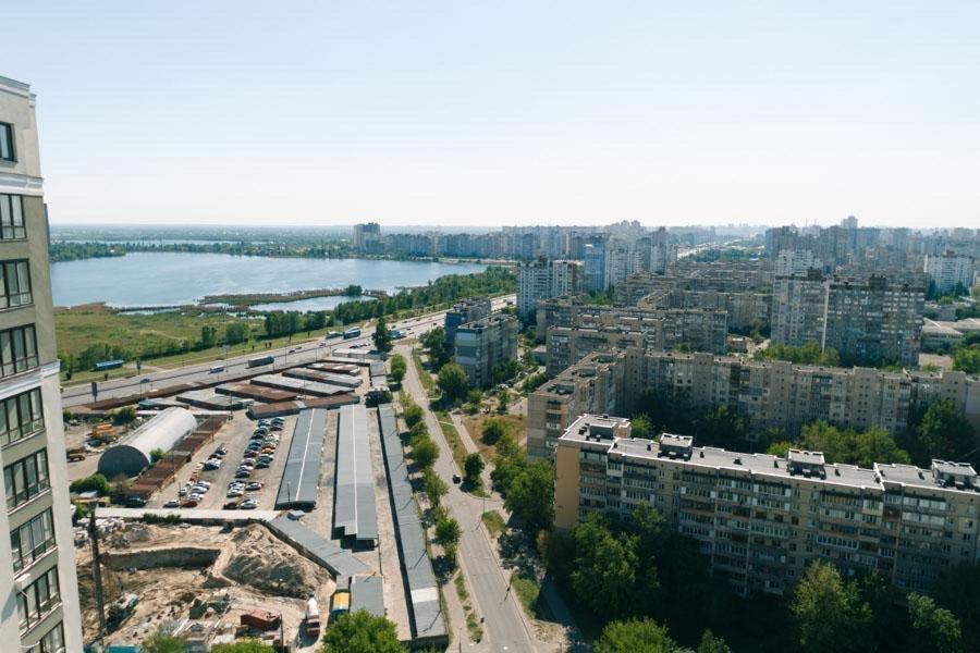 Видовая На 25 Этаже Kiev Esterno foto